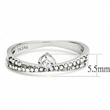 DA153 - Stainless Steel Ring High polished (no plating) Women AAA Grade CZ Clear