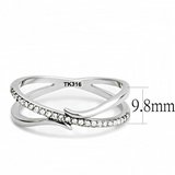 DA155 - Stainless Steel Ring High polished (no plating) Women AAA Grade CZ Clear