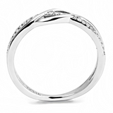 DA157 - Stainless Steel Ring High polished (no plating) Women AAA Grade CZ Clear