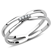 DA160 - Stainless Steel Ring High polished (no plating) Women AAA Grade CZ Clear