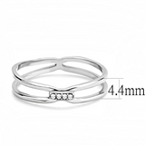 DA160 - Stainless Steel Ring High polished (no plating) Women AAA Grade CZ Clear