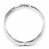 DA160 - Stainless Steel Ring High polished (no plating) Women AAA Grade CZ Clear
