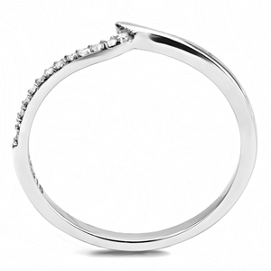 DA162 - Stainless Steel Ring High polished (no plating) Women AAA Grade CZ Clear