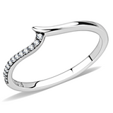 DA162 - Stainless Steel Ring High polished (no plating) Women AAA Grade CZ Clear