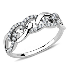 DA163 - Stainless Steel Ring High polished (no plating) Women AAA Grade CZ Clear