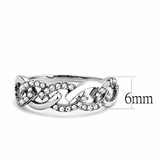DA163 - Stainless Steel Ring High polished (no plating) Women AAA Grade CZ Clear