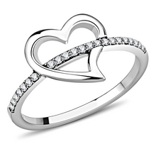 DA164 - Stainless Steel Ring High polished (no plating) Women AAA Grade CZ Clear