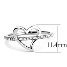 DA164 - Stainless Steel Ring High polished (no plating) Women AAA Grade CZ Clear