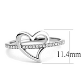 DA164 - Stainless Steel Ring High polished (no plating) Women AAA Grade CZ Clear