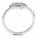 DA164 - Stainless Steel Ring High polished (no plating) Women AAA Grade CZ Clear