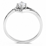 DA165 - Stainless Steel Ring High polished (no plating) Women AAA Grade CZ Clear