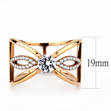 DA169 - Stainless Steel Ring IP Rose Gold(Ion Plating) Women AAA Grade CZ Clear