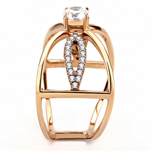DA169 - Stainless Steel Ring IP Rose Gold(Ion Plating) Women AAA Grade CZ Clear