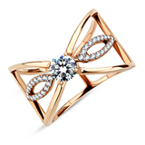 DA169 - Stainless Steel Ring IP Rose Gold(Ion Plating) Women AAA Grade CZ Clear