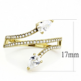 DA171 - Stainless Steel Ring IP Gold(Ion Plating) Women AAA Grade CZ Clear