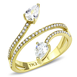 DA171 - Stainless Steel Ring IP Gold(Ion Plating) Women AAA Grade CZ Clear