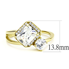 DA173 - Stainless Steel Ring IP Gold(Ion Plating) Women AAA Grade CZ Clear