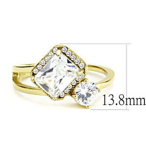 DA173 - Stainless Steel Ring IP Gold(Ion Plating) Women AAA Grade CZ Clear
