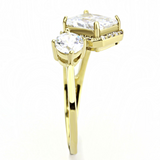 DA173 - Stainless Steel Ring IP Gold(Ion Plating) Women AAA Grade CZ Clear