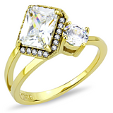 DA173 - Stainless Steel Ring IP Gold(Ion Plating) Women AAA Grade CZ Clear