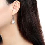 DA174 - Stainless Steel Earrings High polished (no plating) Women AAA Grade CZ Topaz