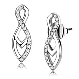 DA176 - Stainless Steel Earrings High polished (no plating) Women AAA Grade CZ Clear