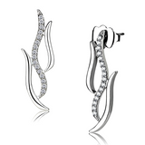 DA182 - Stainless Steel Earrings High polished (no plating) Women AAA Grade CZ Clear
