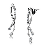 DA184 - Stainless Steel Earrings High polished (no plating) Women AAA Grade CZ Clear
