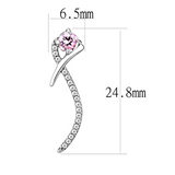 DA188 - High polished (no plating) Stainless Steel Earrings with AAA Grade CZ  in Rose