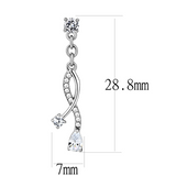 DA190 - Stainless Steel Earrings High polished (no plating) Women AAA Grade CZ Clear