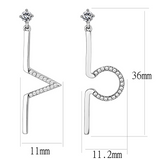 DA191 - Stainless Steel Earrings High polished (no plating) Women AAA Grade CZ Clear