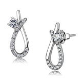 DA196 - Stainless Steel Earrings High polished (no plating) Women AAA Grade CZ Clear