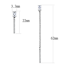 DA202 - High polished (no plating) Stainless Steel Earrings with AAA Grade CZ  in Clear