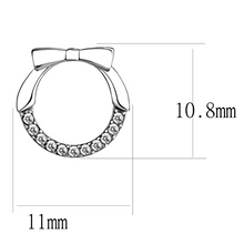 DA210 - High polished (no plating) Stainless Steel Earrings with AAA Grade CZ  in Clear