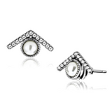 DA216 - Stainless Steel Earrings High polished (no plating) Women Synthetic White