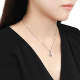 DA229 - Stainless Steel Chain Pendant High polished (no plating) Women AAA Grade CZ Amethyst