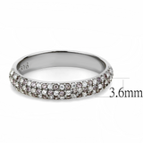 DA231 - Stainless Steel Ring High polished (no plating) Women AAA Grade CZ Multi Color