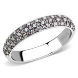 DA231 - Stainless Steel Ring High polished (no plating) Women AAA Grade CZ Multi Color
