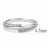 DA234 - Stainless Steel Ring High polished (no plating) Women AAA Grade CZ Clear