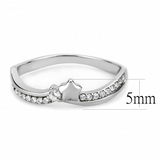 DA236 - Stainless Steel Ring High polished (no plating) Women AAA Grade CZ Clear