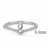 DA237 - Stainless Steel Ring High polished (no plating) Women AAA Grade CZ Clear