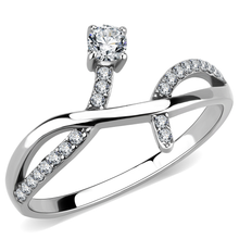 DA240 - Stainless Steel Ring High polished (no plating) Women AAA Grade CZ Clear