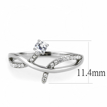 DA240 - Stainless Steel Ring High polished (no plating) Women AAA Grade CZ Clear