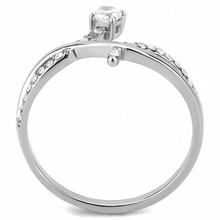 DA240 - Stainless Steel Ring High polished (no plating) Women AAA Grade CZ Clear