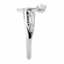 DA240 - Stainless Steel Ring High polished (no plating) Women AAA Grade CZ Clear