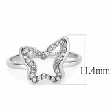 DA241 - Stainless Steel Ring High polished (no plating) Women AAA Grade CZ Clear