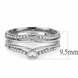 DA242 - Stainless Steel Ring High polished (no plating) Women AAA Grade CZ Clear