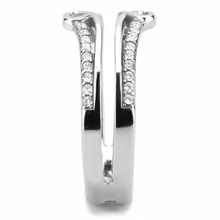 DA242 - Stainless Steel Ring High polished (no plating) Women AAA Grade CZ Clear