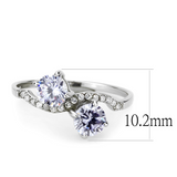 DA244 - Stainless Steel Ring High polished (no plating) Women AAA Grade CZ Light Amethyst