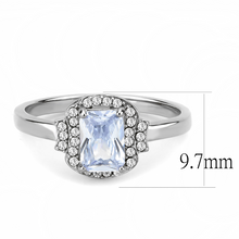 DA246 - Stainless Steel Ring High polished (no plating) Women AAA Grade CZ Light Amethyst
